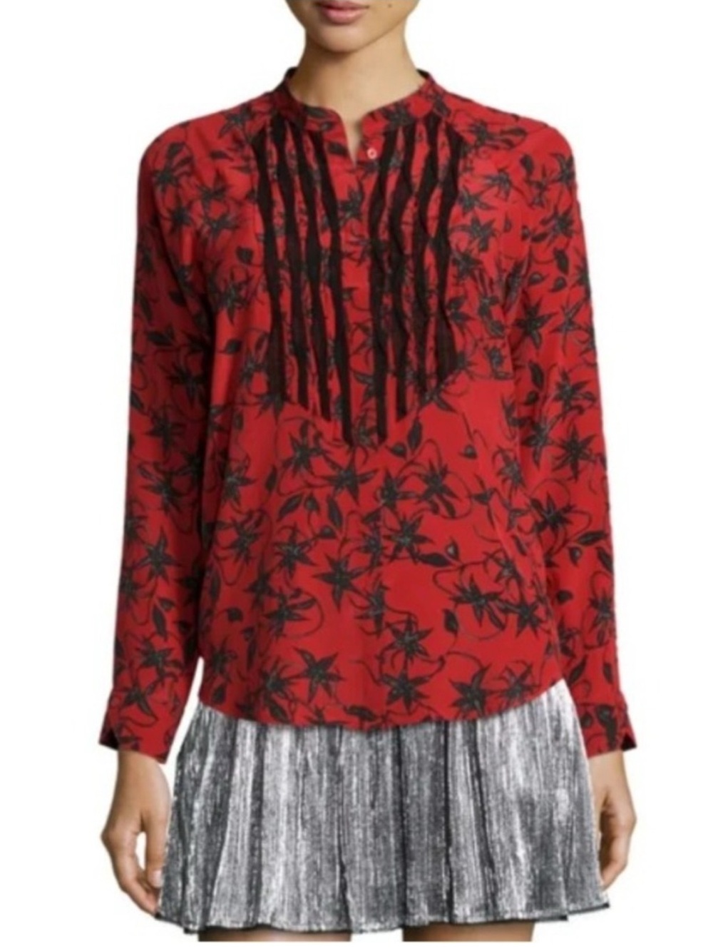 Zadig & Voltaire 100% Silk Red Printed Blouse